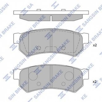 Колодка тормозов. диск. CHEVROLET LACETTI 07- задн. (выр-во SANGSIN) Hi-Q (SANGSIN) SP1257 (фото 1)