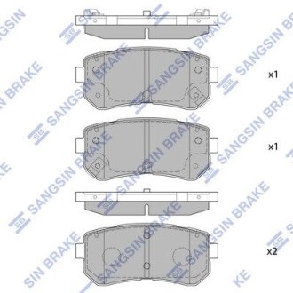 Комплект тормозных колодок из 4 шт. дисков Hi-Q (SANGSIN) SP1406