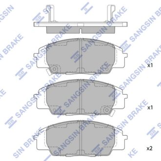 Колодки гальмівні передні Honda Civic (06-) HI-Q Hi-Q (SANGSIN) SP1434