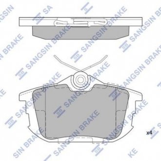 Комплект тормозных колодок из 4 шт. дисков Hi-Q (SANGSIN) SP1531 (фото 1)