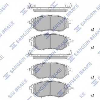 Комплект тормозных колодок из 4 шт. дисков Hi-Q (SANGSIN) SP1534 (фото 1)