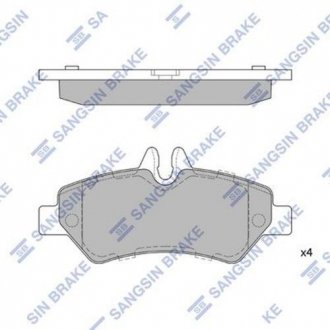 Комплект тормозных колодок из 4 шт. дисков Hi-Q (SANGSIN) SP1562