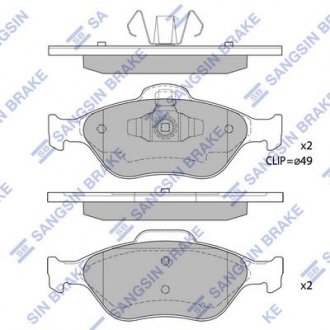 Комплект тормозных колодок из 4 шт. дисков Hi-Q (SANGSIN) SP1565