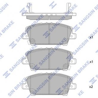 Комплект тормозных колодок из 4 шт. дисков Hi-Q (SANGSIN) SP1569 (фото 1)