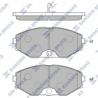 Комплект тормозных колодок из 4 шт. дисков Hi-Q (SANGSIN) SP1600 (фото 1)