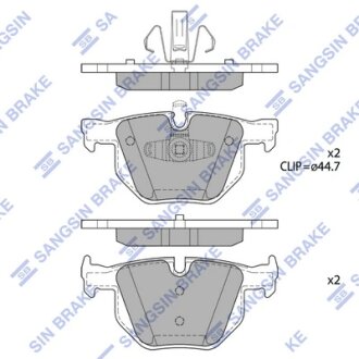 Колодки гальмівні задні (дискові) BMW 3 (E90) (05-) HI-Q Hi-Q (SANGSIN) SP1696