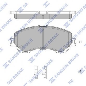 Комплект тормозных колодок из 4 шт. дисков Hi-Q (SANGSIN) SP1715 (фото 1)