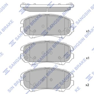 Колодки гальмівні передні Kia Sportage (05-), Hyundai Tucson (05-) HI-Q Hi-Q (SANGSIN) SP1724