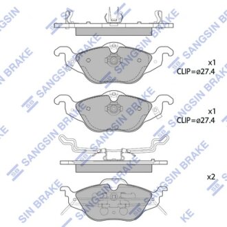 Колодки тормозные передние Opel Astra G (-04) Hi-Q (SANGSIN) SP1738