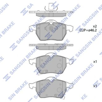 Колодки тормозные передние Opel Astra G (-05), Zafira (02-), SAAB 9-3 (YS3E) (97 Hi-Q (SANGSIN) SP1757