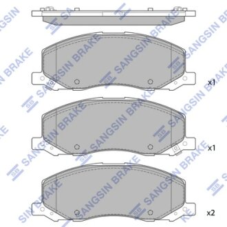 Колодки гальмівні передні Opel Insignia (08-), SAAB 9-5(YS3G) (10-) HI-Q Hi-Q (SANGSIN) SP1819