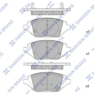 Колодки гальмівні передні Chevrolet Spark 14INCH (15-) HI-Q Hi-Q (SANGSIN) SP1837