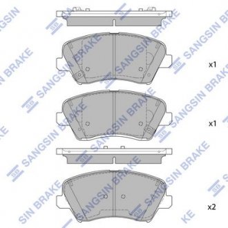 Колодка гальм. диск. HYUNDAI i30 CW (GD) 12-; KIA K3 16 - передн. (SANGSIN) Hi-Q (SANGSIN) SP1842