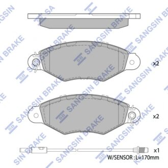 Колодки тормозные передние Renault Kangoo (97-) Hi-Q (SANGSIN) SP1891