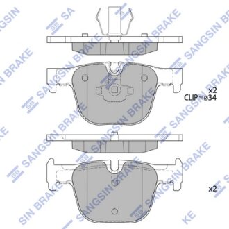 Колодки гальмівні задні (дискові) BMW 3 (F30, F35, F80) (11-) HI-Q Hi-Q (SANGSIN) SP1952
