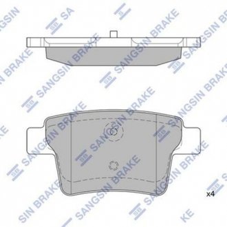 Комплект тормозных колодок из 4 шт. дисков Hi-Q (SANGSIN) SP2095