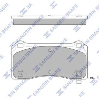Колодки гальмівні передні Tesla MODEL 3 HI-Q Hi-Q (SANGSIN) SP2824