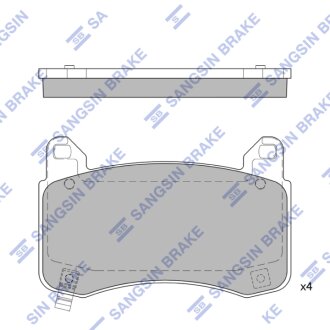 Колодки тормозные передние Tesla MODEL 3 (17-), MODEL Y (20-) Hi-Q (SANGSIN) SP2988