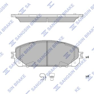 Комплект гальмівних колодок Hi-Q (SANGSIN) SP4008A