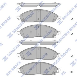 Колодки гальмівні передні Jeep Grand Cherokee (22-), Chrysler Pacifica (20-) HI-Q Hi-Q (SANGSIN) SP4196