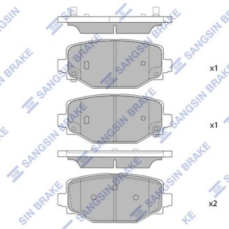 Колодки гальмівні задні Jeep Grand Cherokee (21-) HI-Q Hi-Q (SANGSIN) SP4198