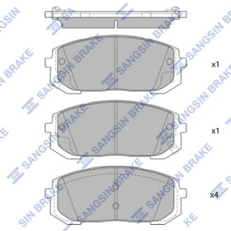Колодки тормозные передние Hyundai Sonata (DN8) (19-) Hi-Q (SANGSIN) SP4334