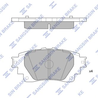 Колодки гальмівні задні Toyota Corolla (19-) HI-Q Hi-Q (SANGSIN) SP4341