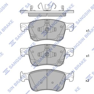 Колодки гальмівні дискові (комплект 4 шт) Hi-Q (SANGSIN) SP4444