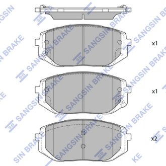 Колодки гальмівні передні Hyundai Tucson (NX4) (21-), Ioniq V HI-Q Hi-Q (SANGSIN) SP4479