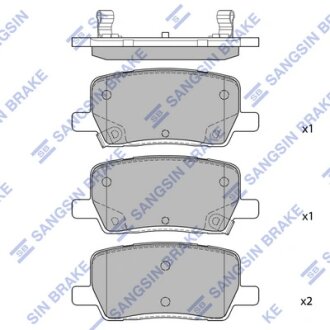 Колодки гальмівні задні Tesla MODEL X, Tesla MODEL S HI-Q Hi-Q (SANGSIN) SP4480