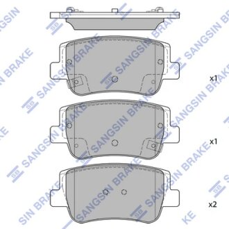 Колодки гальмівні задні Hyundai Sonata (21-), KIA K5 (21-) HI-Q Hi-Q (SANGSIN) SP4535