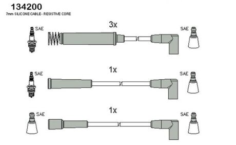 Провода высокого напряжения DAEWOO 1,5/2,0: Espero, Nexia HITACHI 134200