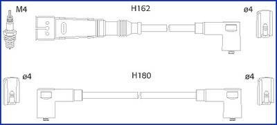 VW К-кт высоковольтных проводов Polo,Seat Cordoba,Ibiza HITACHI 134784 (фото 1)