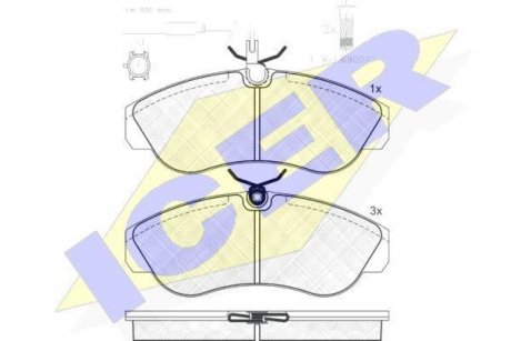 Комплект тормозных колодок (дисковых).) ICER 141054-203