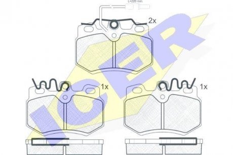 Колодки гальмівні дискові передні PEUGEOT 306 93-02 ICER 180553