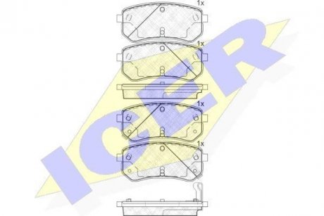 Комплект тормозных колодок (дисковых).) ICER 181710