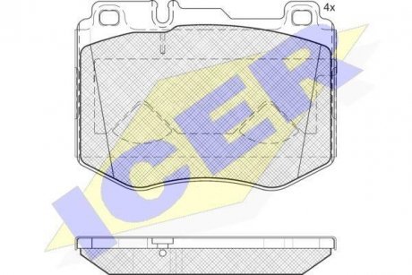 Комплект тормозных колодок (дисковых).) ICER 182195