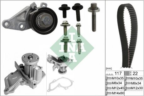 Роликовый модуль натяжителя ремня (ролик, ремень, насос) INA 530 0140 30