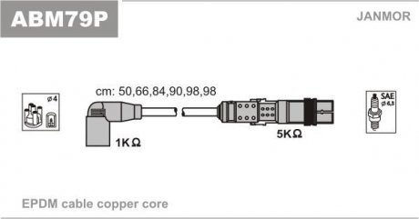 Дріт високої напруги VW Transporter IV Bus (70xb, 70xc, 7db, 7dw) Janmor ABM79P