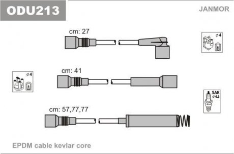 Провода в/в Opel Astra/Vectra CD-GT-GSi 1.8i/2.0 (Mot C18NZ Janmor ODU213 (фото 1)