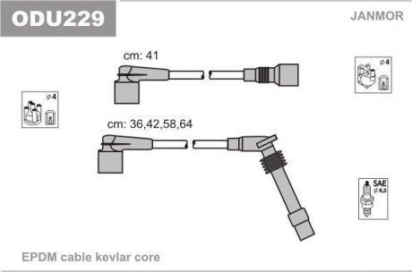 Провід В/В Opel 1.4 Astra/ Corsa/Vectra Janmor ODU229