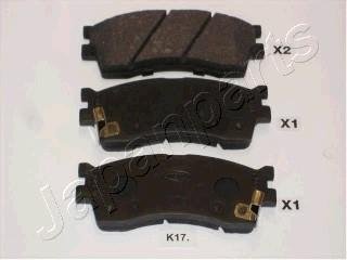 KIA Тормозные колодки Carens,Clarus 1,8i 16V/2,0i 16V JAPANPARTS PA-K17AF (фото 1)