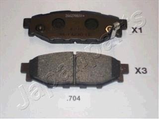 SUBARU Тормозные колодки задн. Forester,Impreza,Legacy,Outback JAPANPARTS PP-704AF (фото 1)