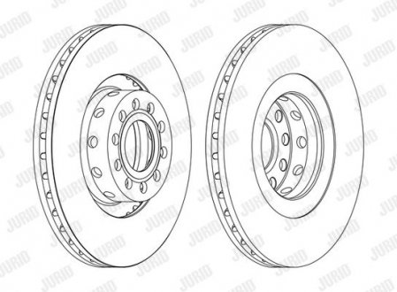 Тормозной диск передний Audi A6, S6, A8, S8 quattro / VW Phaeton4motion Jurid 562175JC1 (фото 1)