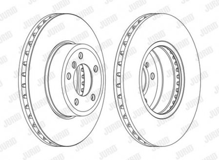 Тормозной диск передний BMW 5-Series (E60)(E61), 6-Series (E63) 630 Jurid 562397JC1