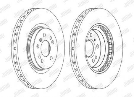 Тормозной диск передний Mercedes M-Class (W164), R-Class (W251, V251) Jurid 562403JC1 (фото 1)