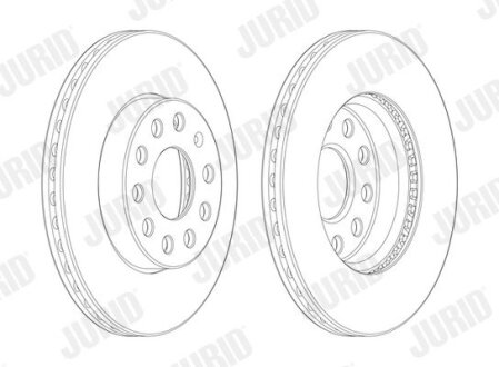 Тормозной диск передний Audi A3 / Seat Leon / Skoda Octavia III / VW Golf VII Jurid 562990JC1