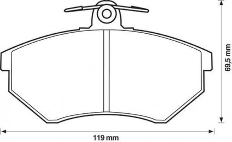 Гальмівні колодки передні Audi 80, 90, 100, 200, A4 / Seat Toledo, Cordoba / VW Caddy, Golf, Passat Jurid 571357J (фото 1)