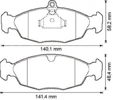 Гальмівні колодки передні Opel Astra, Combo, Corsa, Tigra, Vectra / Daewoo Lanos, Nexia Jurid 571924J