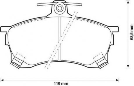 Тормозные колодки передние Mitsubishi Carisma (1996->) Jurid 571942J